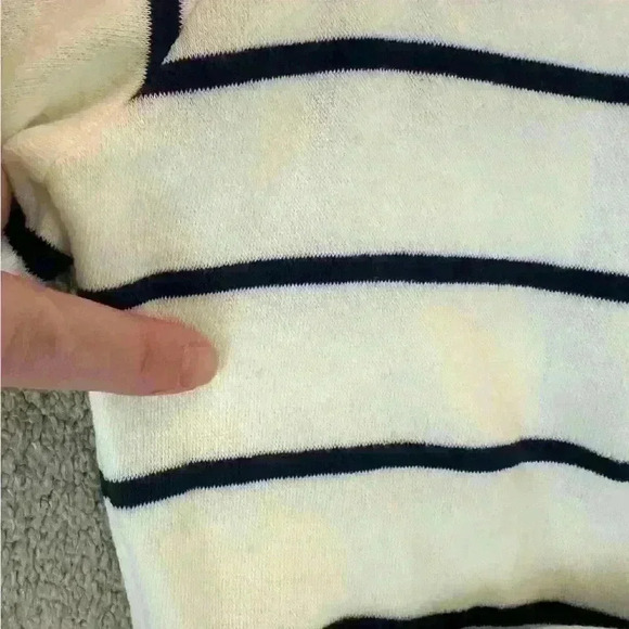 J.Crew Crewcuts Girls’ Wide Button-Collar Pullover Sweatshirt Navy Ivory Size XL - Picture 8 of 8